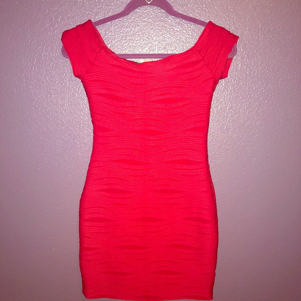 Red mini dress